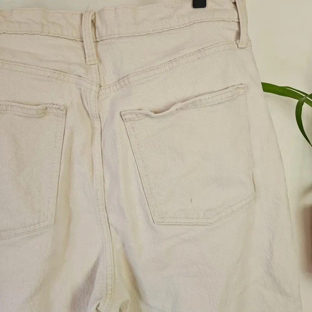 Universal Thread Vintage‎ Straight High Waist Jeans 14 Ivory Denim